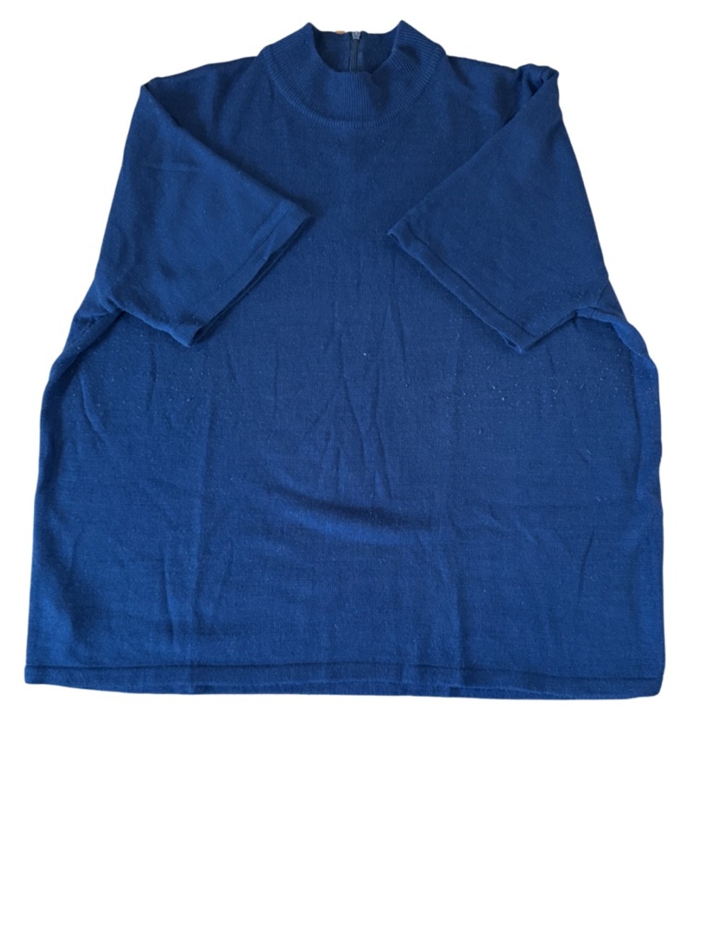 Vintage JOAN LESLIE Mock Neck Short Sleeve Knit Top